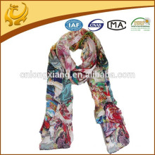 China Style 12mm Satin Wholesale Lady Pure Silk Scarf With Digital Printed
